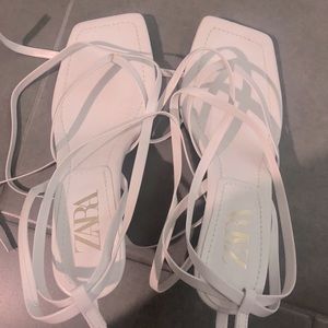 Zara tie up heels